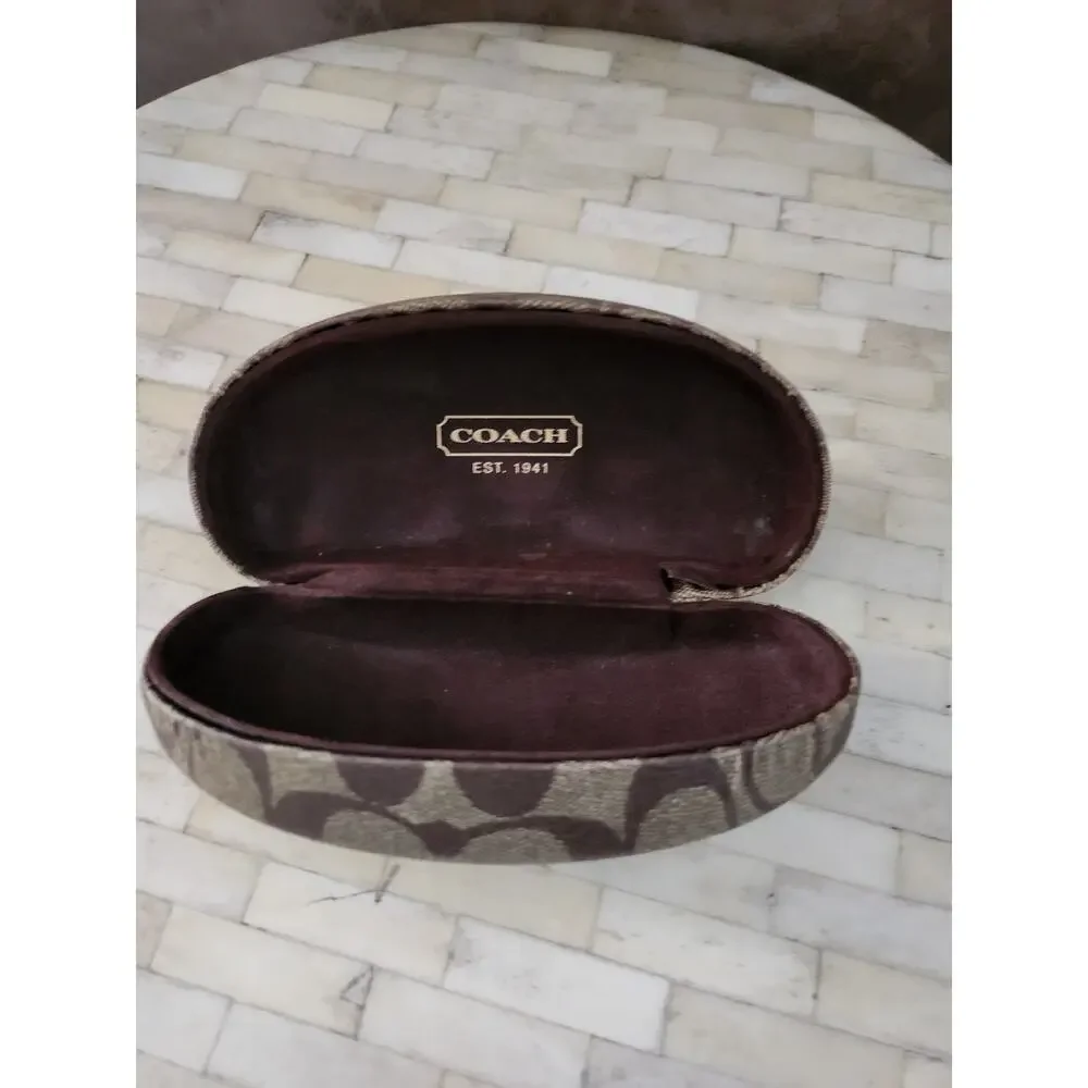 Coach monogram hard clamshell eyeglasses or sunglasses case EMPTY